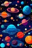 Placeholder: Universe background cartoon space planets Vector