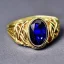 Placeholder: sapphire signet ring with braided gold, celtic ring, highly ornate, breathtaking, nordic ring, viking ring, engraved carved band, runes, men's jewellery