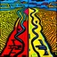 Placeholder: two roads diverged , art, oil colors, bright, keith haring, picasso, masterpiece