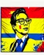 Placeholder: Gustavo Petro obra de arte coherente arte pop 4k bandera de colombia cuerpo completo