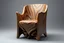 Placeholder: image of a armichair with 3d fractal base decoration made of good wood no background