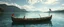 Placeholder: airbrush rendering, charon in life boat in lake, pinhole cam