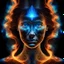 Placeholder: Full figure a (hologram:1.8) of a woman’s face on a black background,Shutterstock, metaphysical painting, fractal fire, spiritual evolution, hologram, metaphysical painting,DSLR camera Sony Alpha 7 50mm 1.8,medium shot,high-resolution image with fine details