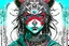 Placeholder: front facing portrait illustration of a gothpunk armored female kitsune vampire mercenary , beaded dreadlock hair, wearing an ancient ornate japanese kitsune mask , and shemagh, highly detailed with gritty post apocalyptic textures, caught in a cosmic maelstrom of swirling gases , finely detailed facial features and hair, in the graphic novel style of Bill Sienkiewicz, and Jean Giraud Moebius, ink wash and watercolor with realistic light and shadow