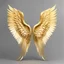 Placeholder: two beautiful angel wings, gold and white, cinematic image, extra clear, transparent background, png image