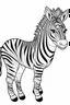 Placeholder: coloring page for kids, zebra, cartoon style, thick outline, low details, no shading, no color