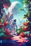 Placeholder: (((close midshot))), (((low poly art:2))), (astronaut), ultra detailed illustration of an environment on a dangerous:1.2 exotic planet with plants and wild (animals:1.5), (vast open world), astroneer inspired, highest quality, no lines, no outlines candid photography. by Lekrot