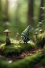 Placeholder: tiny forest gnome hunting insects in a lash forest, intricate detail, Bokeh effect, fantasy art no blur