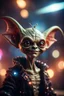 Placeholder: portrait through dirty warped lens of ultimate transcendent happy chat gremlin vampire alien frown with spotlights, in front of space portal dimensional glittering device, bokeh like f/0.8, tilt-shift lens 8k, high detail, smooth render, down-light, unreal engine, prize winning