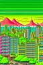 Placeholder: modern tehran with the pixel art style of blasphemous videogame and pixelated