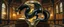 Placeholder: master oil painting by Escher and Giger, ancient library book obsidian black dragon inside huge transparent vase and gold, master 3d models