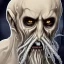 Placeholder: Cthulhu with white skin and a beard made of tentacles as a Russian Orthodox nosferatu vampire with yellow eyes and vampire fangs