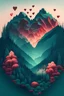 Placeholder: mountains and forests with hearts