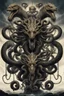 Placeholder: A hydra, its seven heads, each one brimming with malevolence, writhe and strain against the chains that hold them captive. Six of the heads, chained tightly, restrict the hydra's movements. But the seventh head unchained looms above the others.