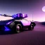 Placeholder: Futuristic armored tank rolling over a crater, purple sky