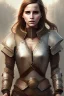 Placeholder: full body, emma watson identify face, leather armour , big busty , pintura, ,details,texture,8k quality, florest, Minimalism, Romanticism, Expressionism, Impressionism