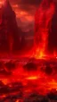 Placeholder: Lava lake in hell with land surrounding it, realistic close up