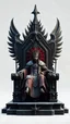 Placeholder: 3D rendering of kris kuksi throne. A king setting on the throne, two giant guards behind the throne