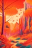 Placeholder: background of a nature scene, illustrator, vibrant orange colours