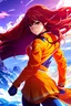 Placeholder: vibrant, detailed anime cover featuring a powerful female protagonist in a dynamic pose.with a mysterious figure in the foreground, surrounded by a surreal landscape.