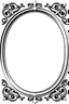 Placeholder: silhouette of a thick ornamental oval picture frame, black on white vector