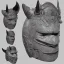 Placeholder: ciborg portraitjapanese style warrior mask 3D blender colorfull