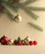 Placeholder: Christmas composition, geometry decoration on cream color background. 3d rendering