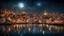 Placeholder: dream world, Turkish city harbour, calm beauty, fantasy world, magic, night, darkness, moonlight, starlight, splendor, uplifting, inspiring, therapeutic, chiaroscuro, color, award-winning colour photograph, beautiful composition, Nikon 135mm