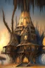 Placeholder: an elvish house in the style of enki bilal john howe burning man festival temple ibuku-bamboo-architecture elora hardy.