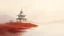 Placeholder: Milky‑glass pavilion rising from reddish terrain, soft reflections distorting the horizon and a silent atmosphere, oil‑painting style with diffused edges.