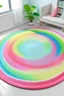 Placeholder: Big round carpet with a 3D pastel Rainbow