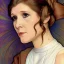 Placeholder: [[extrem stunning photorealistic Carrie Fisher as Princess Leia]] :: [[photorealistic hazel iris, short hair, head and shoulders portrait, 8k resolution photorealistic portrait by Alphonse Mucha, dynamic lighting, hyperdetailed, intricately detailed, triadic colors]]