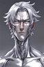 Placeholder: silver skinned anime man