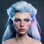 Placeholder: [Sea Elf] [Maormer] Queen with [white hair] and [blue skin] on a ship fantasy realism