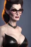 Placeholder: Carmen Dell`orifice as evil queen in black leather, leather, busty, cleavage, angry, stern look. character design by cory loftis, fenghua zhong, ryohei hase, ismail inceoglu and ruan jia. unreal engine 5, artistic lighting, highly detailed, photorealistic, fantasy