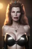 Placeholder: Kim Basinger as evil queen in black leather, busty, cleavage, curvy, angry, stern look. character design by cory loftis, fenghua zhong, ryohei hase, ismail inceoglu and ruan jia. unreal engine 5, artistic lighting, highly detailed, photorealistic, fantasy