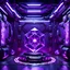 Placeholder: cyberpunk purple crystal energy supply room, large purple crystal in the center, minimal, clean layout