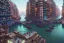 Placeholder: close up train+Elevated train+riomaggiore corner building+Italian colourful sea village +alphonse mucha, greg rutkowski,matte painting, cryengine, hyper detailed, felix kelly, fantasy art, seb mckinnon