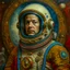 Placeholder: portrait of an astronaut in the style of orthodox paintings