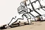 Placeholder: a swedish industry worker from sweden, very strong pushing a wooden crates and IBC along the floor in a factory,very basic sketch painting like the image i uploaded