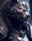 Placeholder: Portrait painting of a cybernetic grey werewolf with power armor, ultra realistic, concept art, intricate details, eerie, highly detailed, photorealistic, octane render, 8 k, unreal engine. art by artgerm and greg rutkowski and alphonse mucha