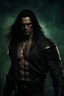 Placeholder: Portrait of a 35 year old Olive skinned muscular evil male with long dark hair , scowling, photorealistic, 4k, dark fantasy