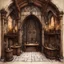 Placeholder: Dnd orthographic projection of a medieval fantasy castle, Anton Pieck style sketch, detailed interior layout, cozy and rustic atmosphere, warm earthy tones, entrance, throne room, drinks and meals, whimsical decorations, high quality, detailed sketch, antique style, rustic, cozy atmosphere, warm earthy tones, detailed interior, doors