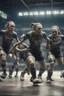 Placeholder: hyper violent ogre women soccer handball team in the Olympics in the style of Giger and fallout 4 ,,bokeh like f/0.8, tilt-shift lens 8k, high detail, smooth render, down-light, unreal engine