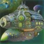 Placeholder: borg ship in space as designed by hundertwasser