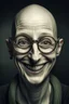 Placeholder: bald dark laugh woman Big eyes glasses