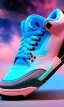 Placeholder: Jordan 3 sneaker in sky. Pink clouds.