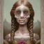 Placeholder: singer Danish MØ face, style surrealism by <Mark Ryden>, blood, guts,