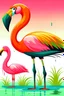 Placeholder: Cartoon of a flamingo with Mallard duck colors