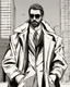 Placeholder: a young man with big muscles who looks like hans gruber wearing a heavy coat and red sunglasses staring with an irritated look on his face